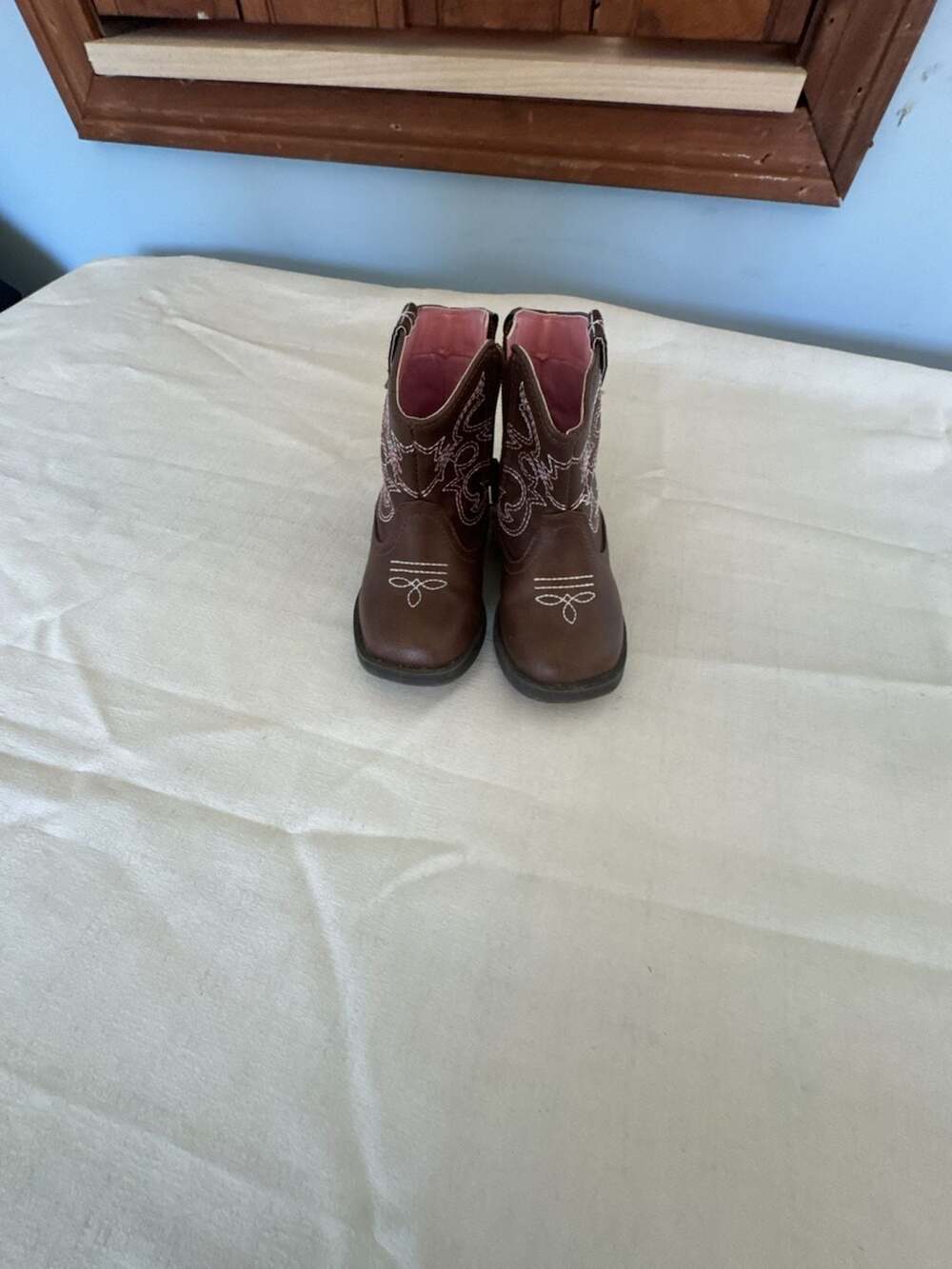 Wonder Nation Toddler Girl's Brown Western Cowboy Boots Size 6